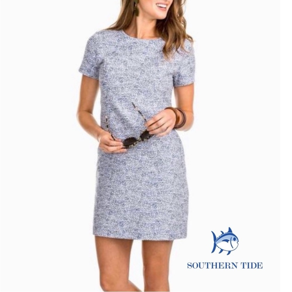 NWT Southern Tide 🐟 my paisley Tweed Shif Dress in Nautical Navy — Size 0